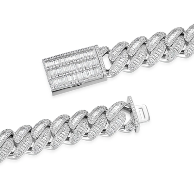 Halo Baguette Cut Cuban Link Chain