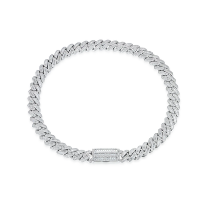 Halo Baguette Cut Cuban Link Chain