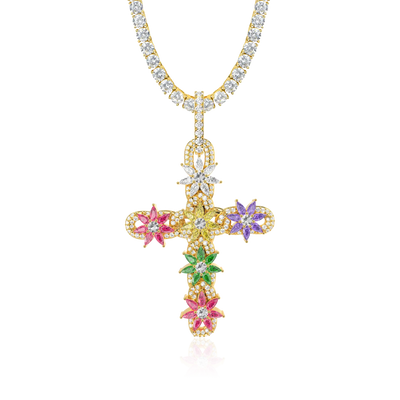 Lily Infinity Cross Pendant