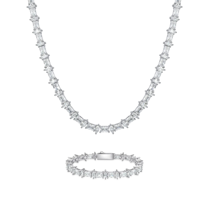 6mm Refined Luster Tennis Chain and Bracelet Gift Set