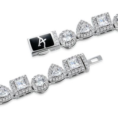 Princess Cut Mix Cluster-Tenniskette – 7 mm