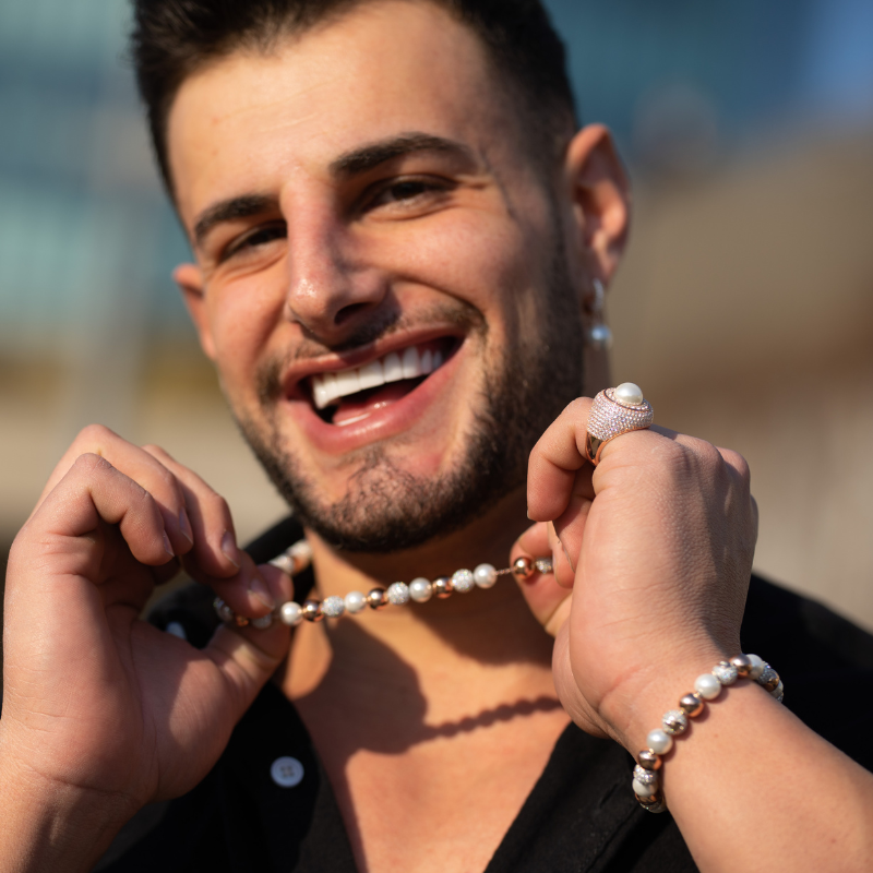 TROVE Pearl Bracelet in 925 Sterling Silver-8"