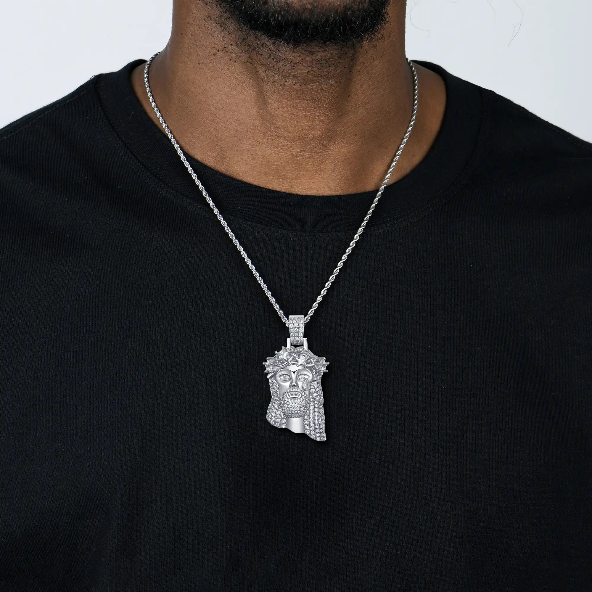Small Brass Stellar Jesus Pendant
