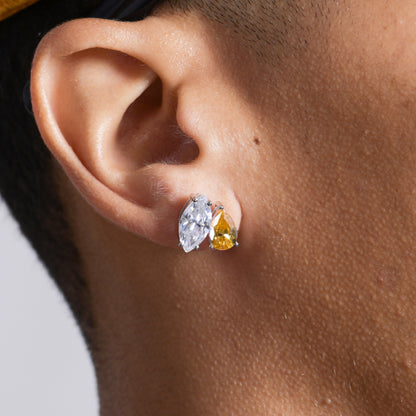 Moissanite Toi et Moi Stud Earrings – Marquise & Pear