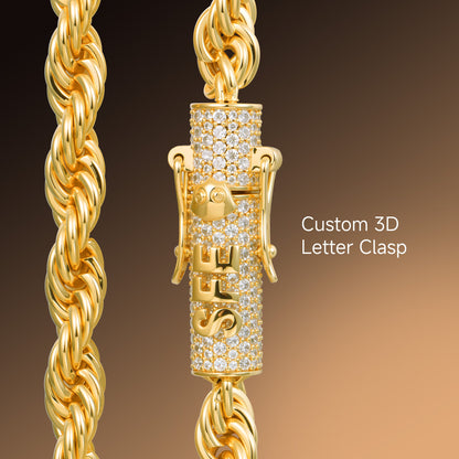 Rope Chain With Iced Clasp - 6mm
