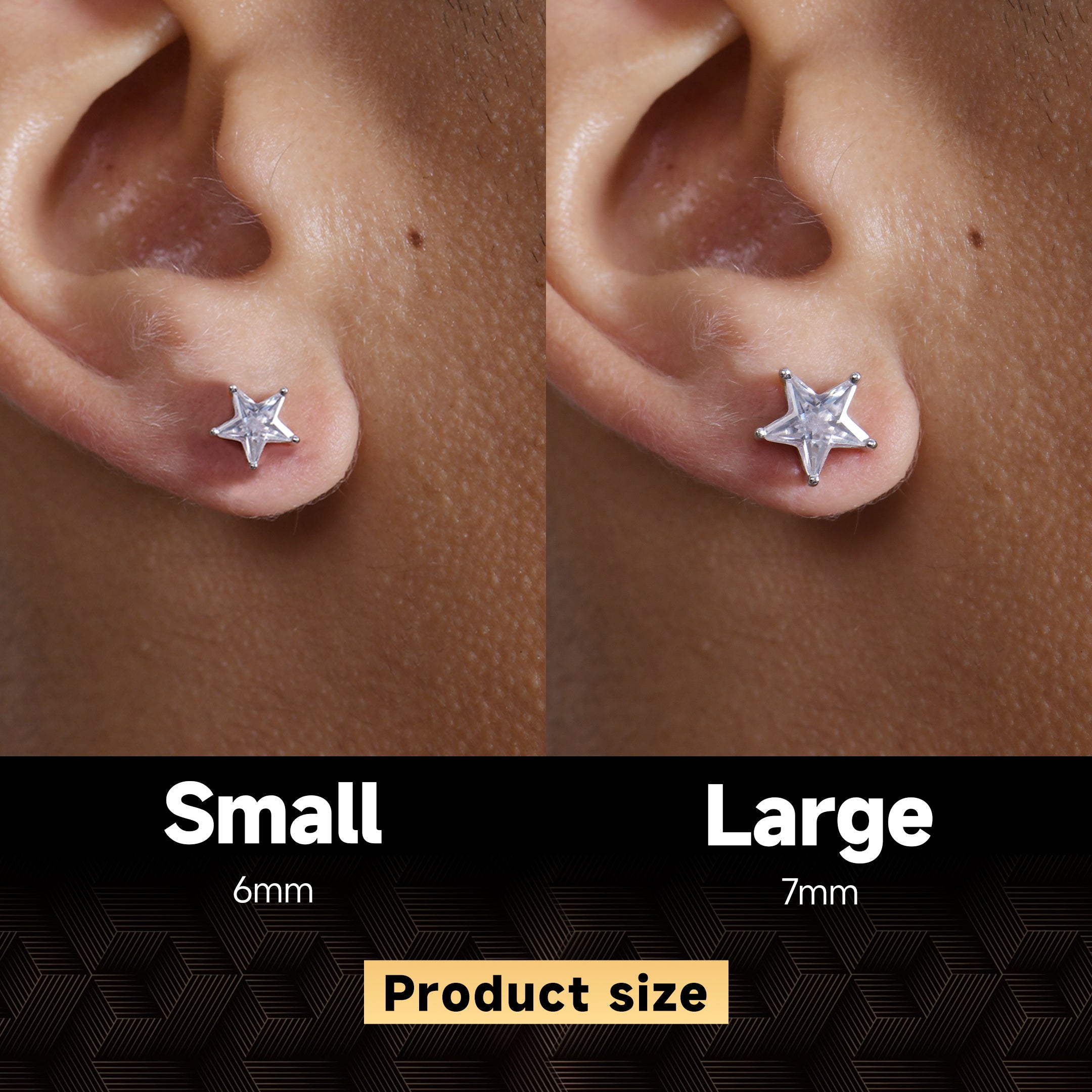 Moissanite Pentagram Stud Earrings