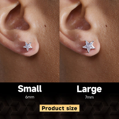 Moissanite Pentagram Stud Earrings