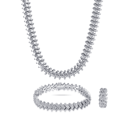 Spine Chain & Bracelet & Cuban Link Ring Gift Set