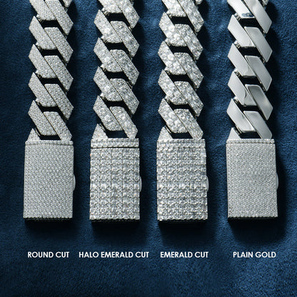 Moissanite Emerald Cut Prong Cuban Link Chain - 10mm