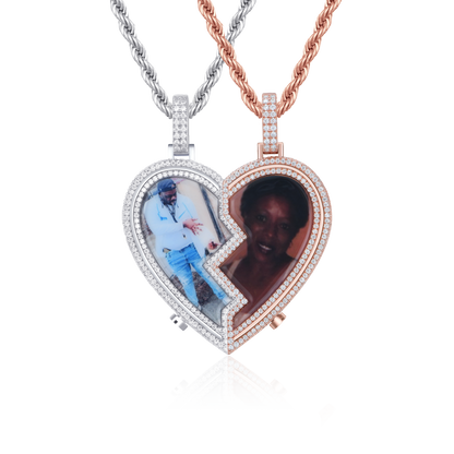 Custom Eternal Heart Frame Photo Pendant