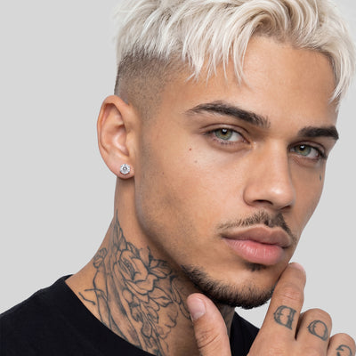 Boucle d'oreille à tige taille portugaise