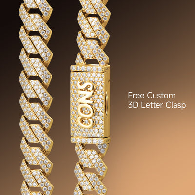 Round Cut Prong Cuban Link Bracelet - 8mm