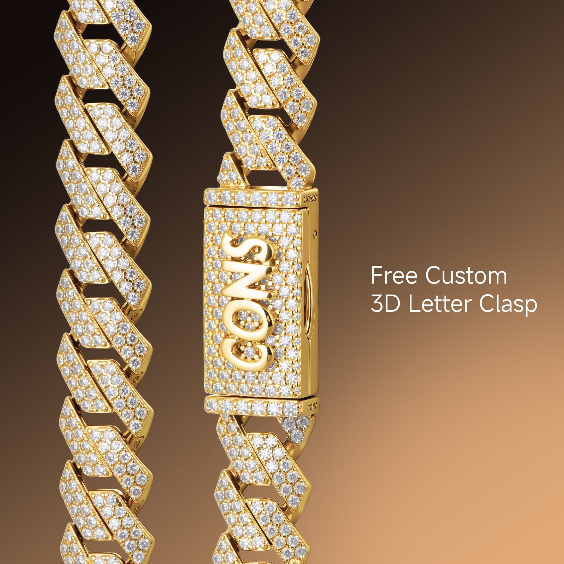 Round Cut Prong Cuban Link Chain - 10mm