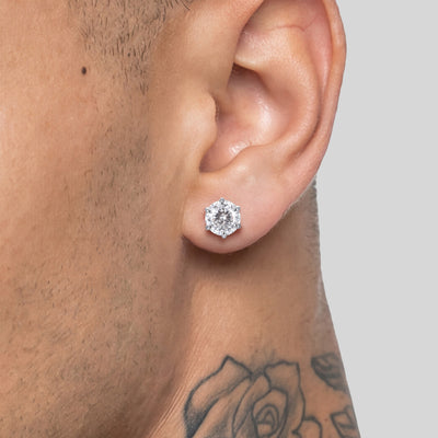 Boucle d'oreille à tige taille portugaise