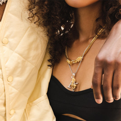 Twin Dragon Icon Chain & Pendant Set