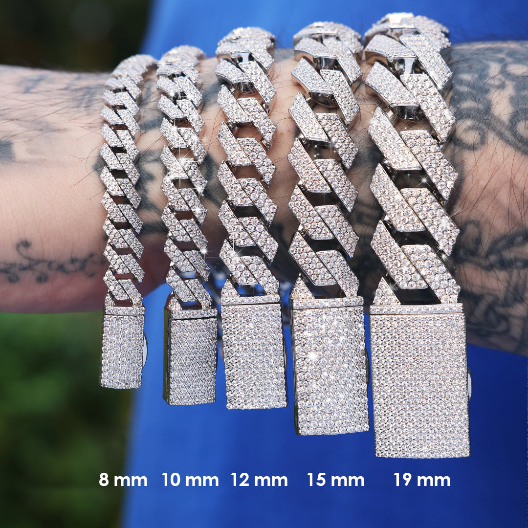 Moissanite Emerald Cut Prong Cuban Link Chain - 10mm