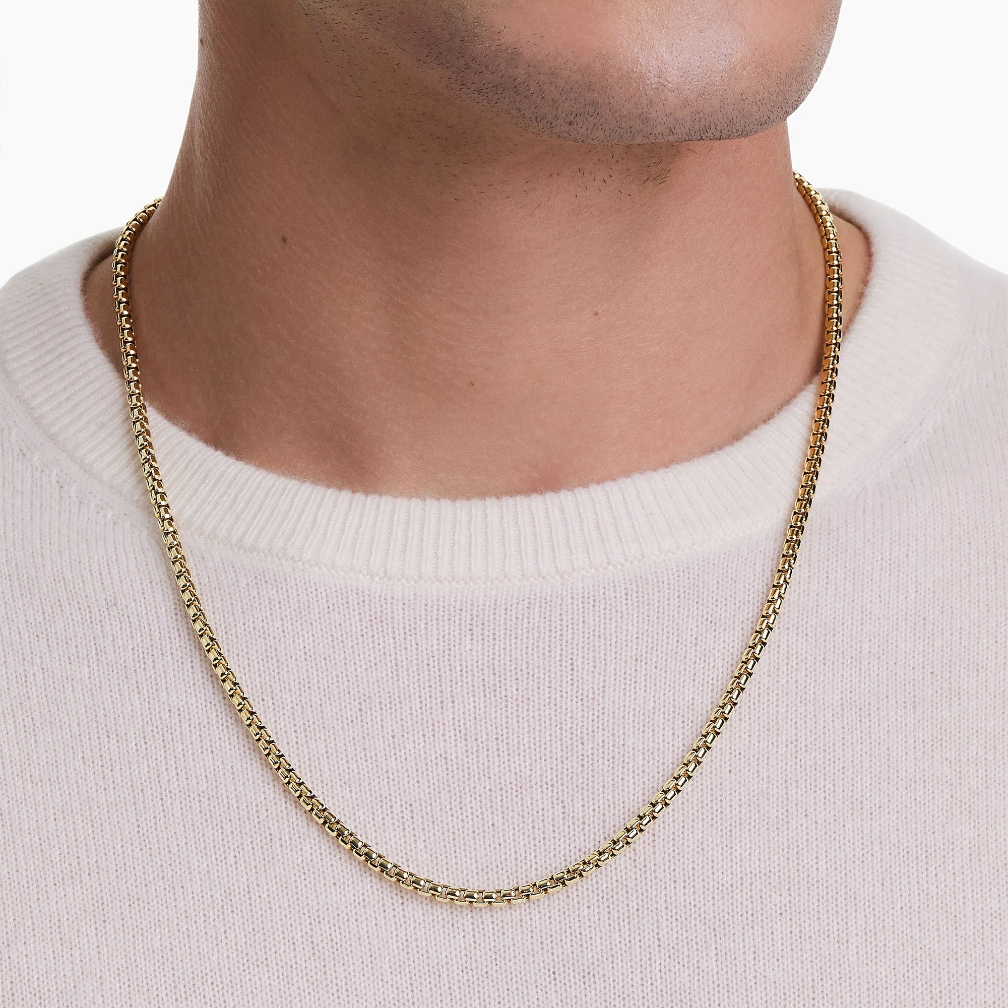 Box Chain in Yellow Gold - 2.5mm