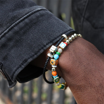 APORRO X COOGI Dice and Beads Enamel Adjustable Bracelet