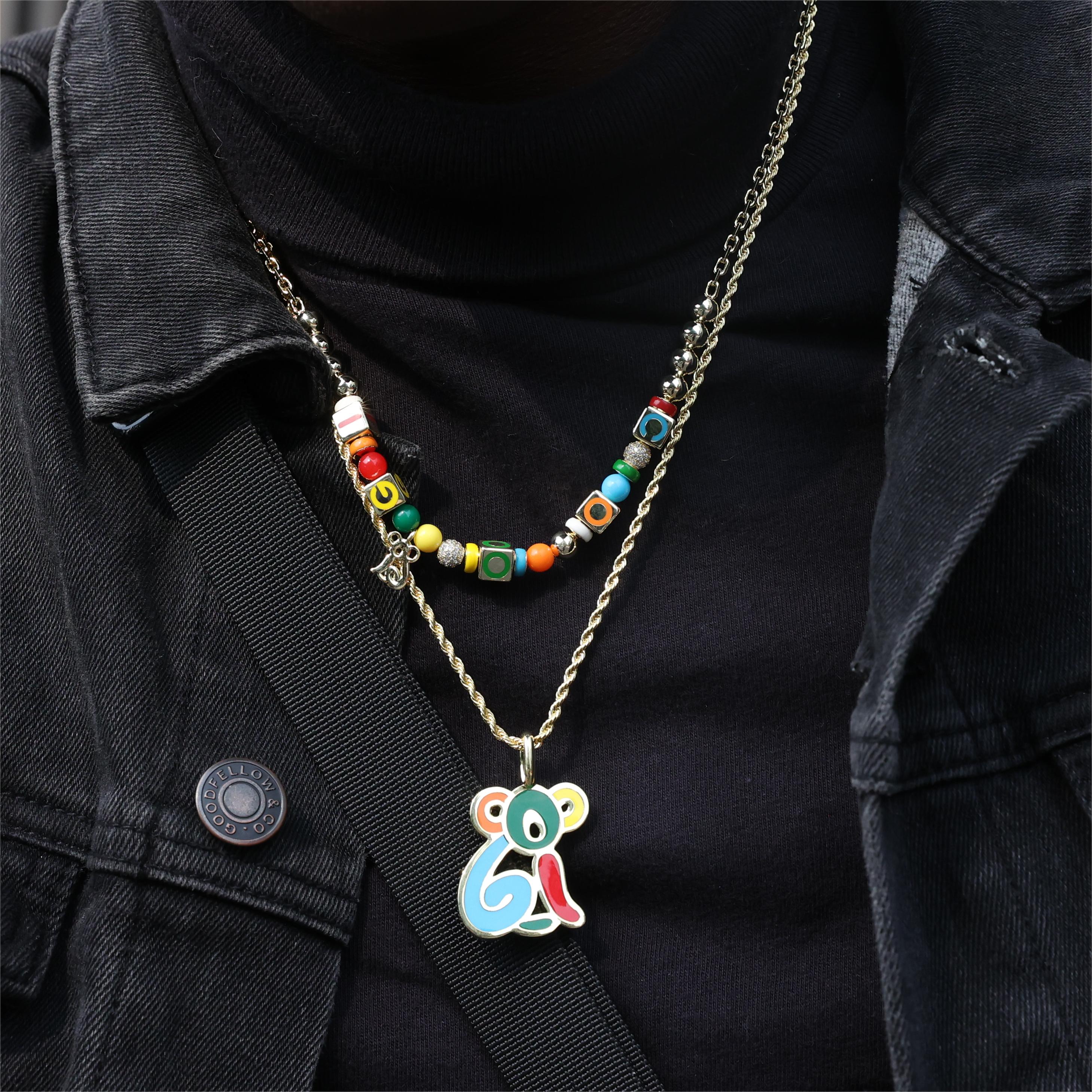 APORRO X COOGI Dice and Beads Enamel Adjustable Necklace