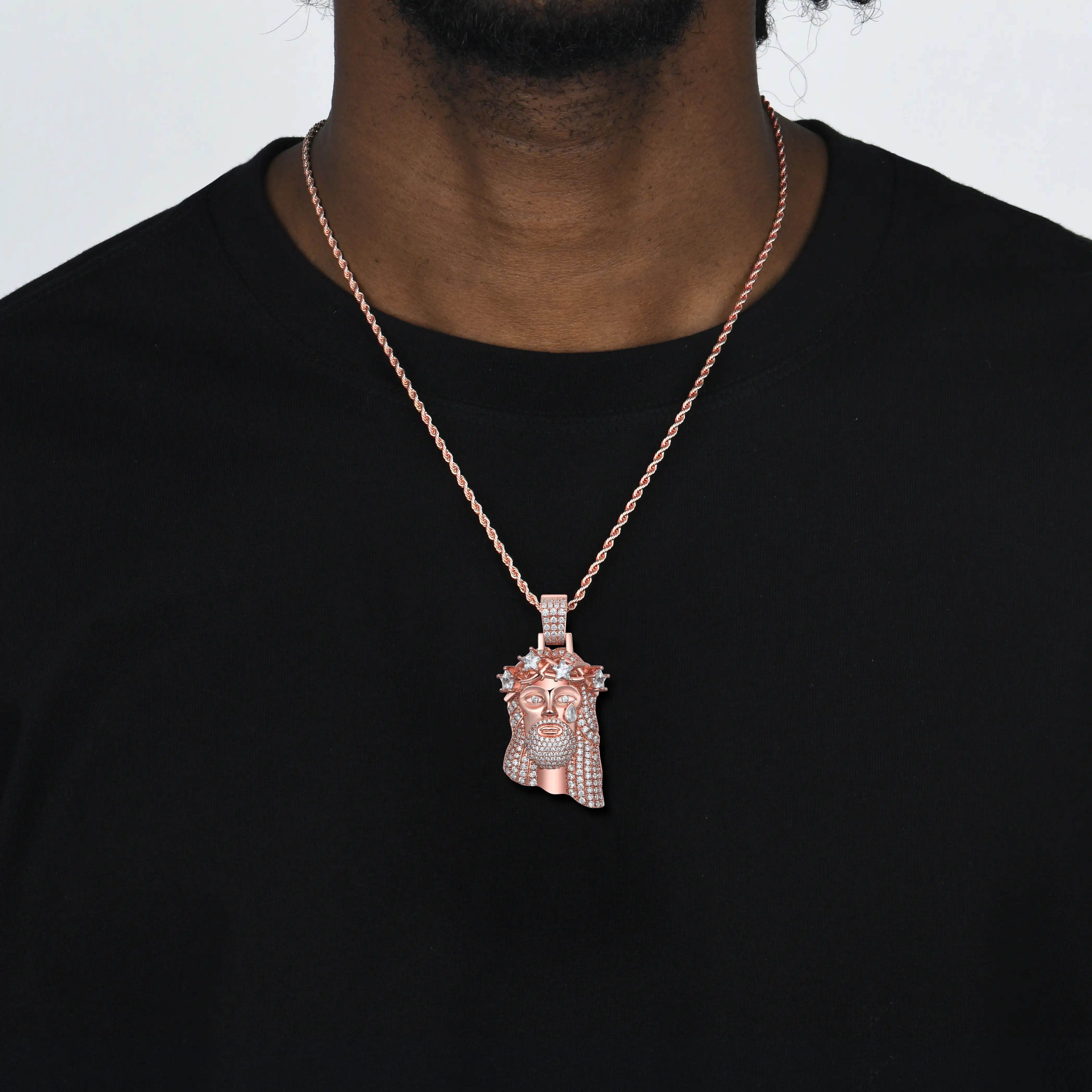 Small Brass Stellar Jesus Pendant
