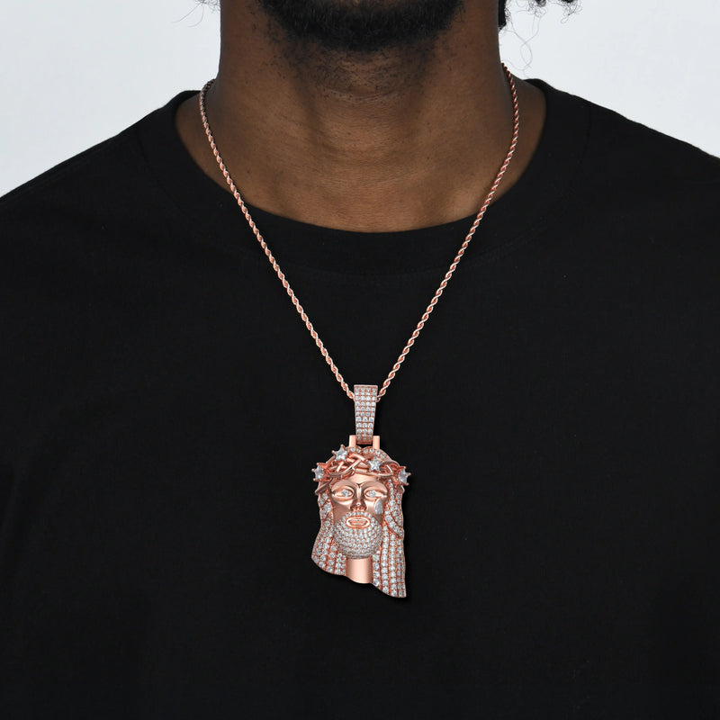 Rose Gold Stellar Jesus Pendant - Medium - APORRO