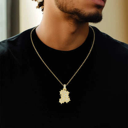 Custom Old English Willow Studded Font Pendant
