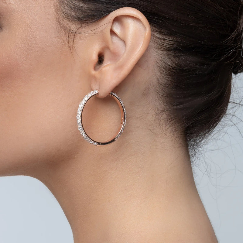 Large Paved Hoop Earring - Single - APORRO