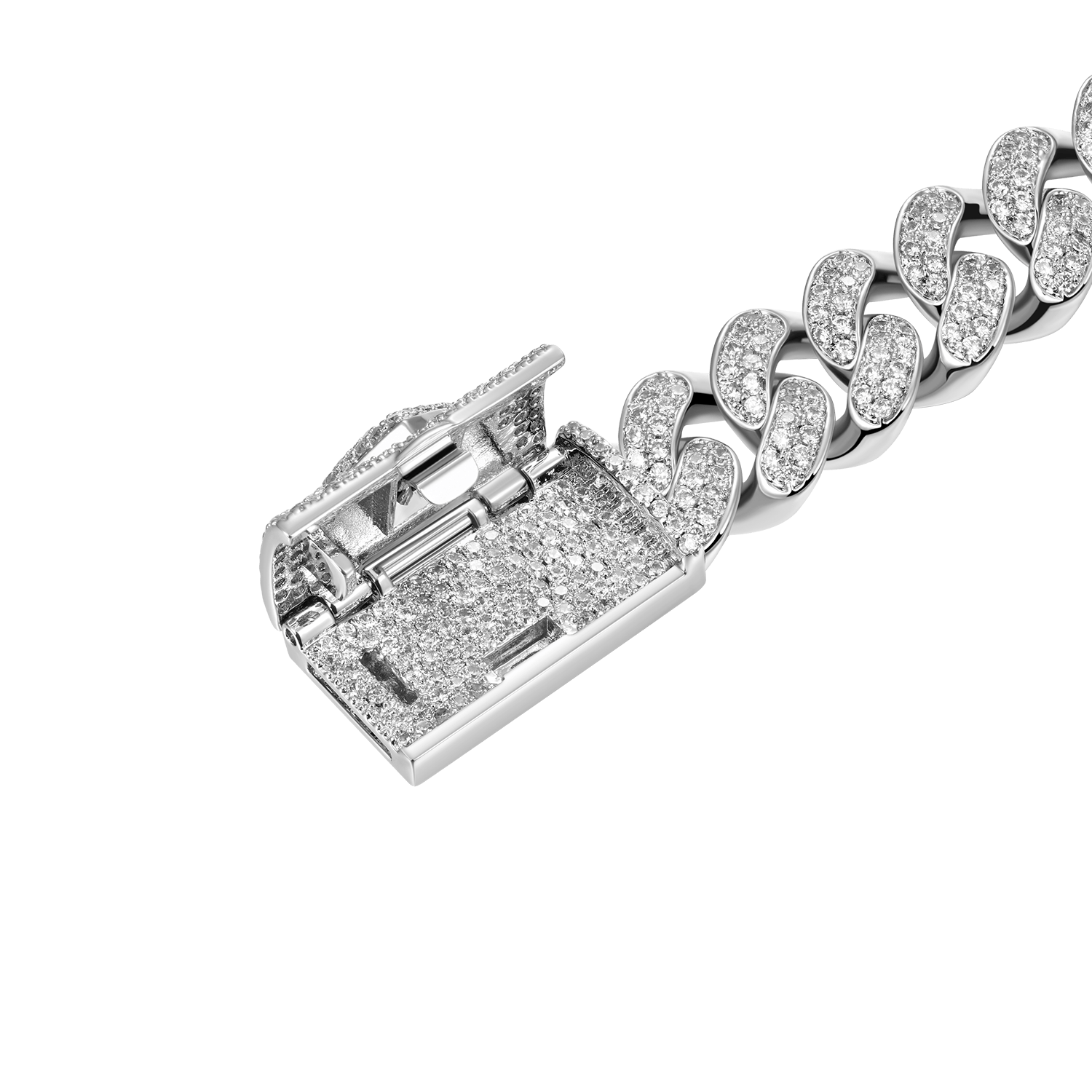 Bracciale per collegamento cubano da 12 mm rotto in scatola del cuore