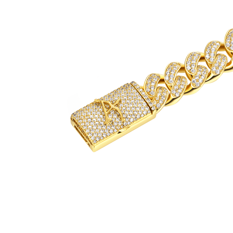 Bracelet à maillons cubains à fermoir boîte Aporro A® 12 mm - APORRO