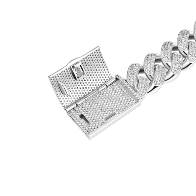 Brazalete de eslabones cubanos con cierre de caja Aporro A® - 19 mm