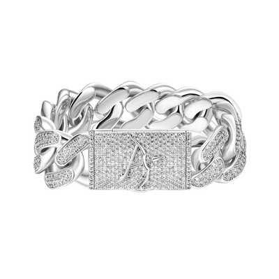 Brazalete de eslabones cubanos con cierre de caja Aporro A® - 19 mm