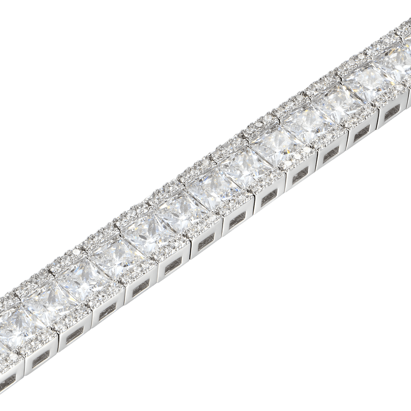 White Gold Mosaic Tennis Bracelet - 8mm - APORRO