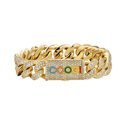 APORRO X COOGI 12mm 18K Bracciale cubano in oro