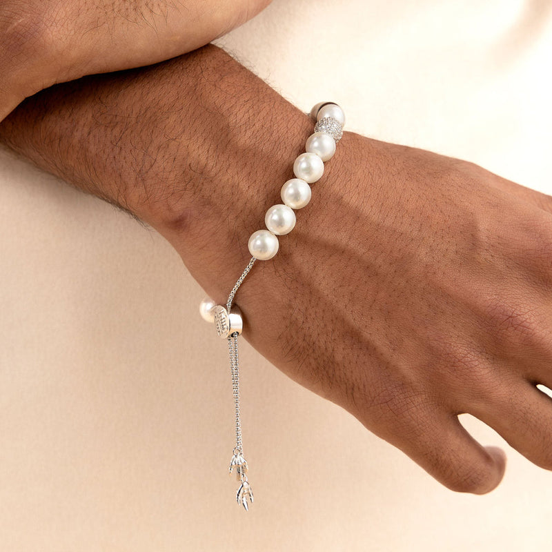 WONG Dragon Pearl and Bead Adjustable Bracelet Gift Set-Pair - APORRO