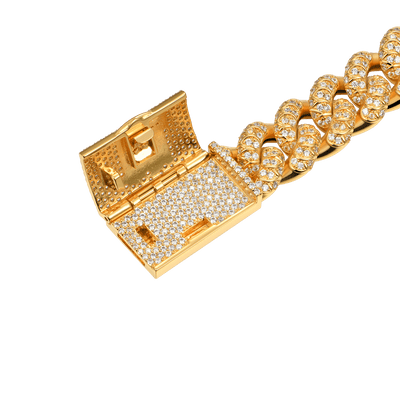 WONG Dragon Box Clasp Cuban Bracelet - 15mm