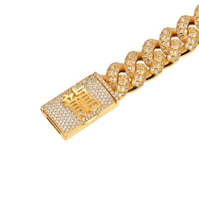 WONG Dragon Box Clasp Cuban Bracelet - 15mm