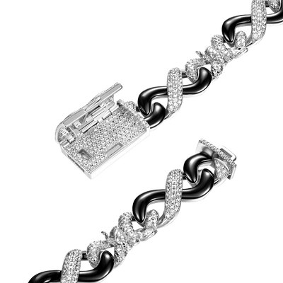 Infinity 12mm Two-tone Snake Shape Bracelet