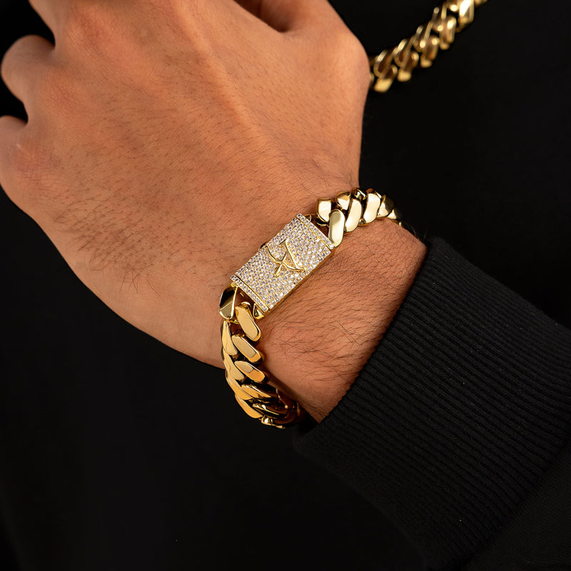 12mm Solid Miami Cuban Bracelet - Cuban Link Bracelet - APORRO