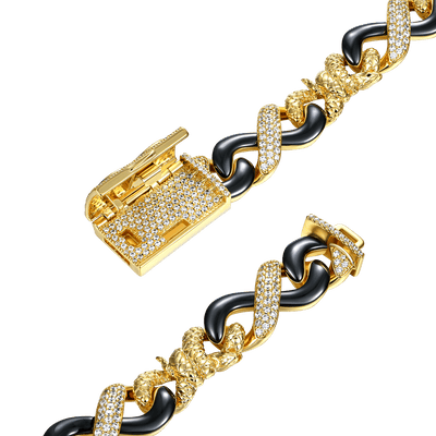 Infinity 12mm Two-tone Snake Shape Bracelet