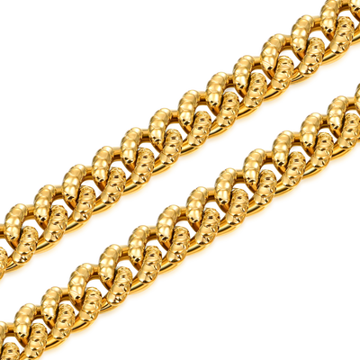 Pulsera cubana de Miami con cierre de caja de dragón WONG - 10 mm