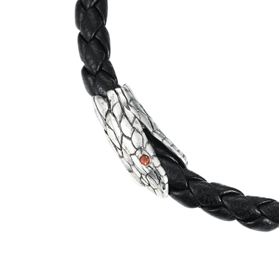 Pulsera Infinito de Piel de Serpiente Negra