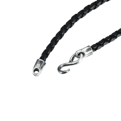 Pulsera de cuero de serpiente negra infinita