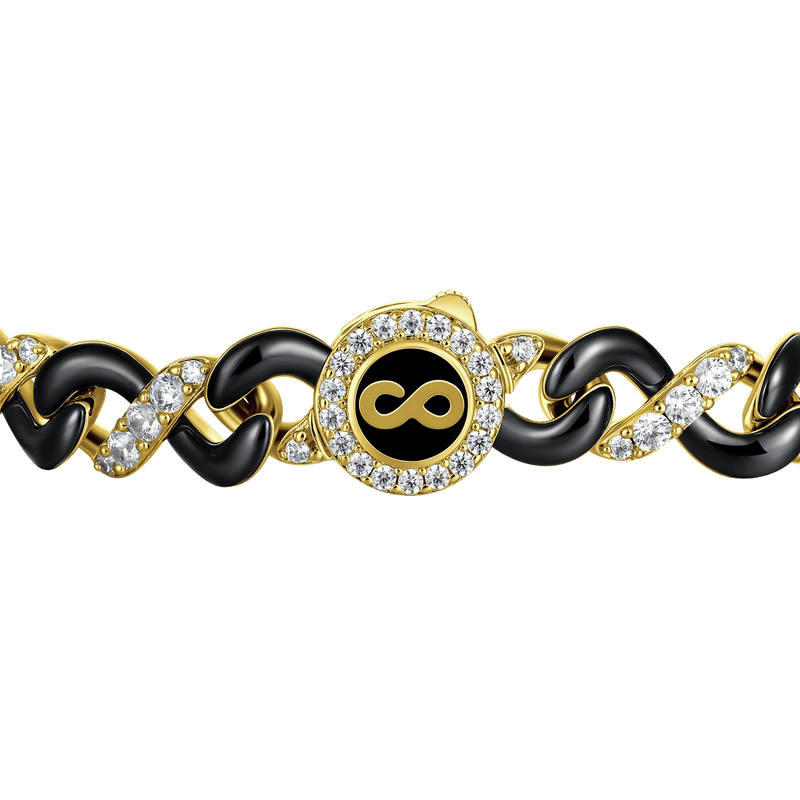 Bracelet Infinity 8 mm en forme de serpent bicolore - Bracelet à maillons infini pour homme - APORRO