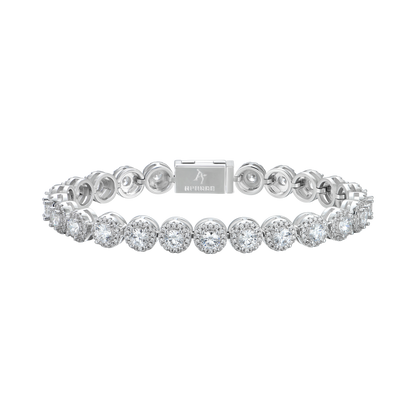 Women's Round Cut Clustered Tennis Bracelet - 7mm