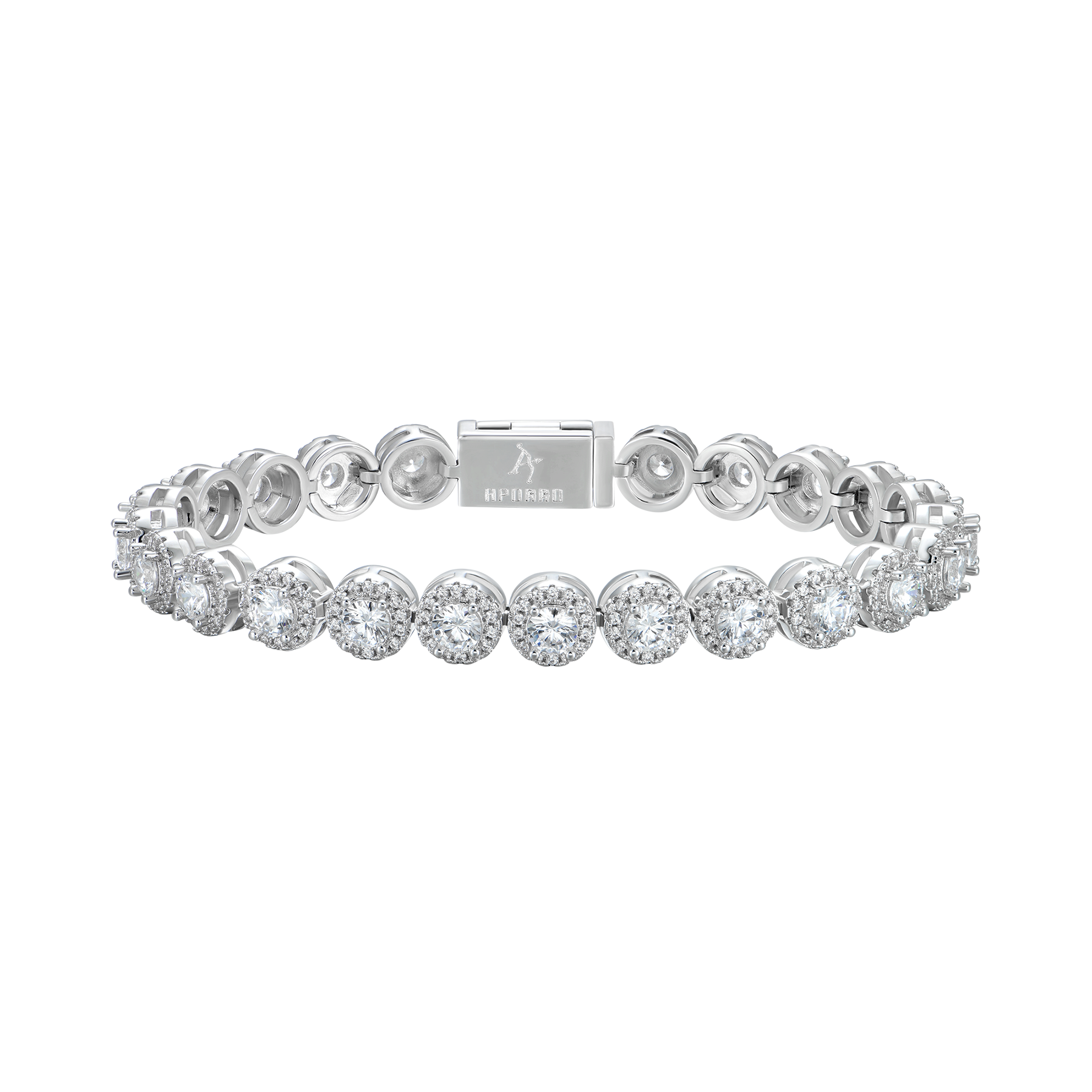 Moissanite Round Cut Clustered Tennis Bracelet - 7mm