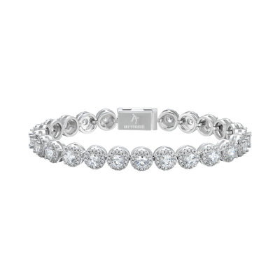 Bracciale tennis a grappolo dal taglio rotondo - 7 mm