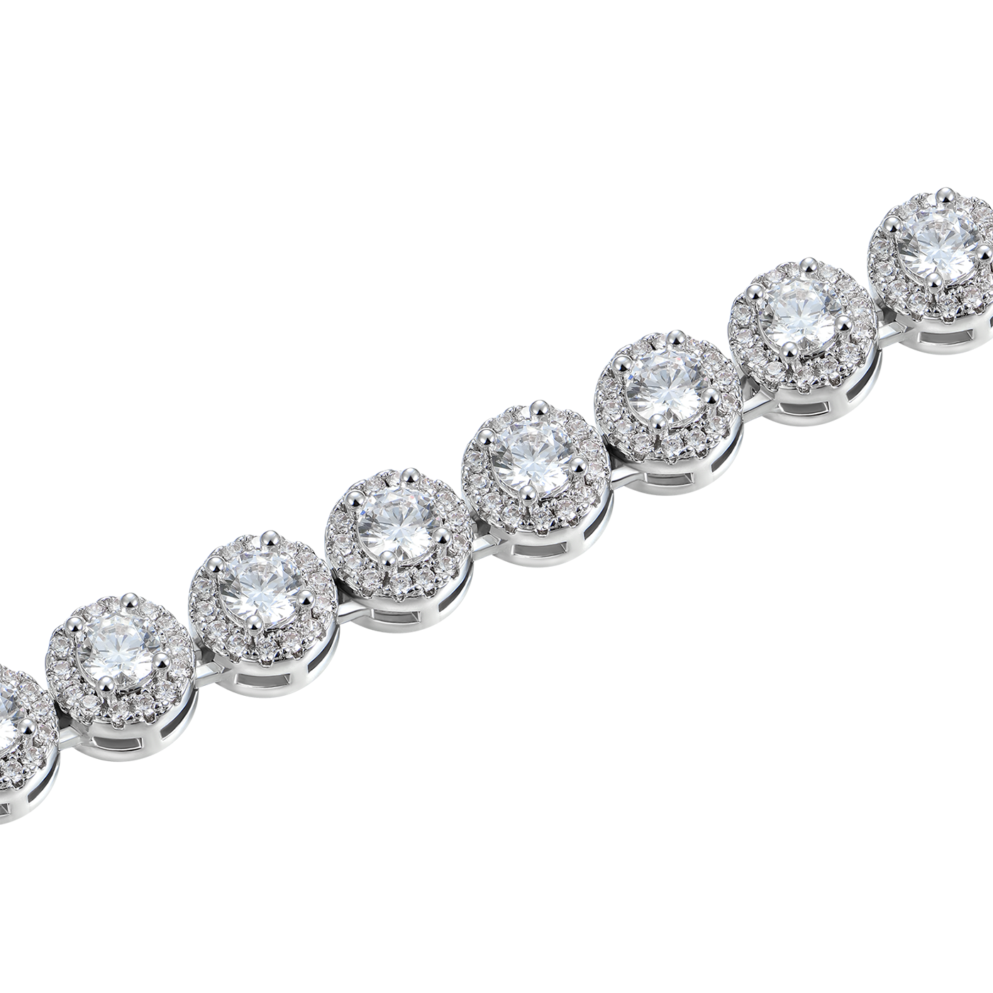 Women's Round Cut Clustered Tennis Bracelet - 7mm