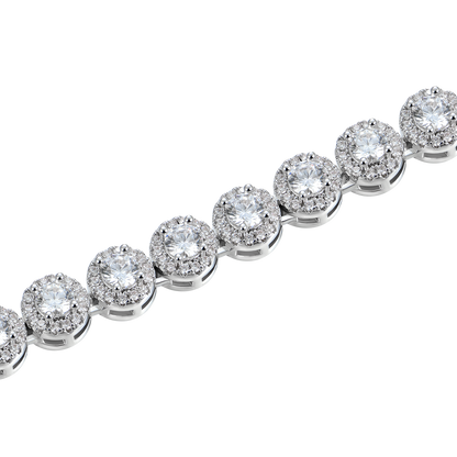 Moissanite Round Cut Clustered Tennis Bracelet - 7mm