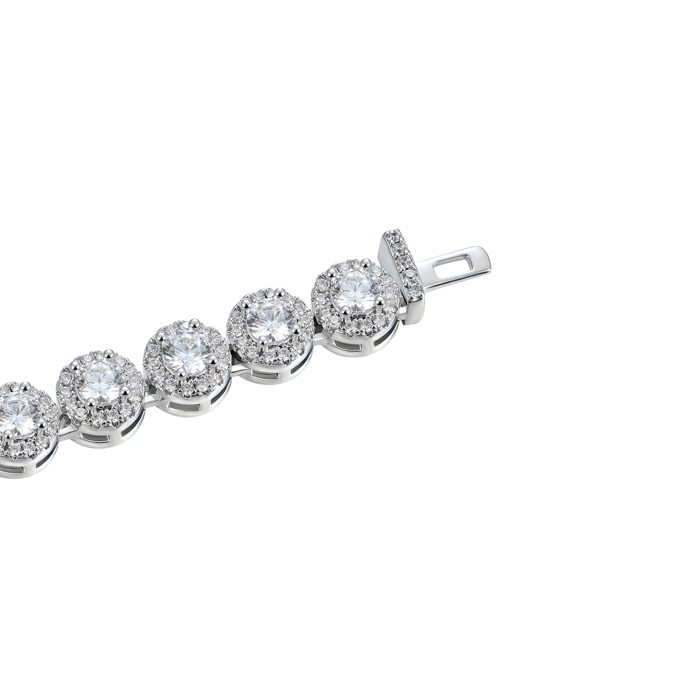 Moissanite Round Cut Clustered Tennis Bracelet - 7mm