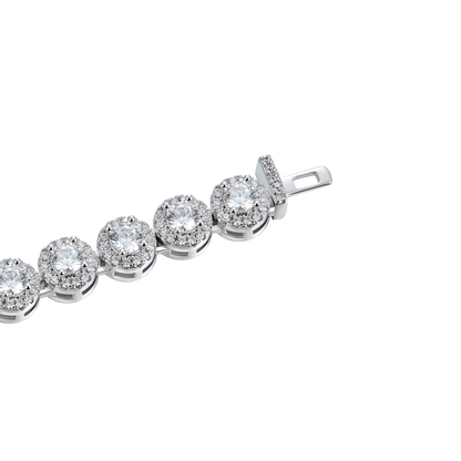 Moissanite Round Cut Clustered Tennis Bracelet - 7mm